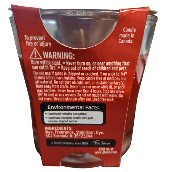 Glade Cherish Present Apple Cinnamon Scented votive Candle Winter Lot of 2 NEW - Picture 5 of 6